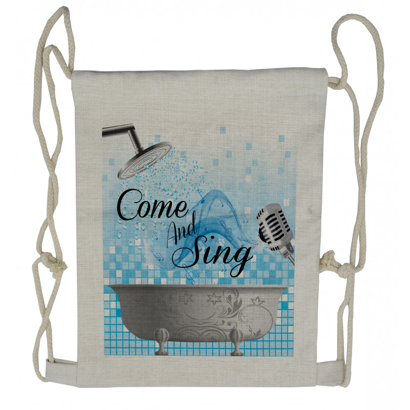 Come and Sing Message Drawstring Backpack