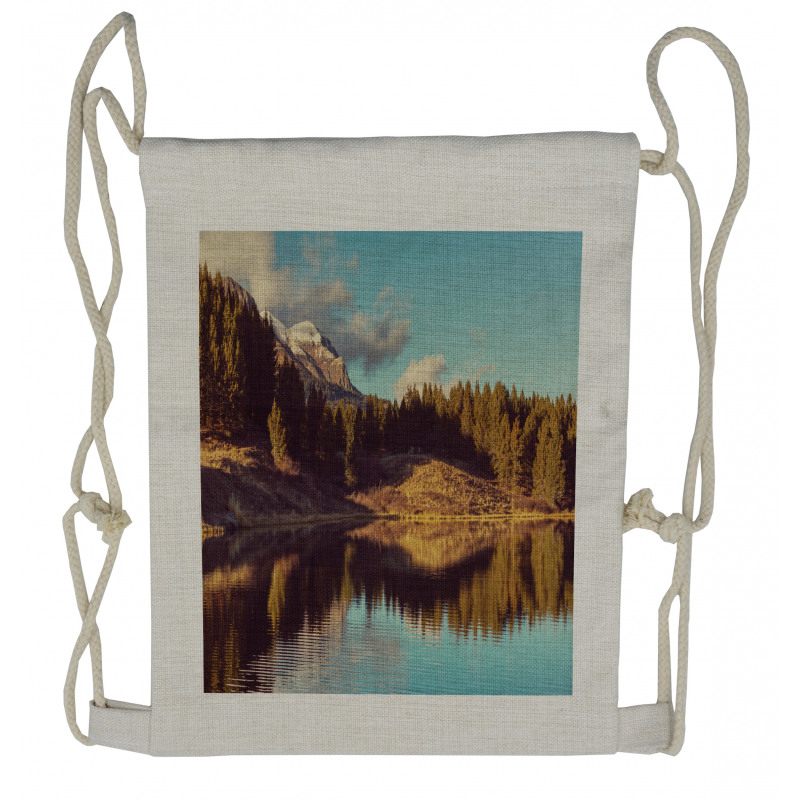 Mountain Lake Colorado Drawstring Backpack