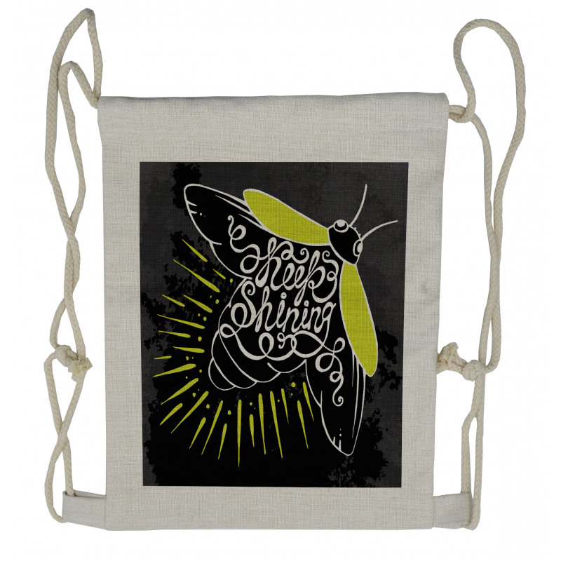 Keep Calligraphy Drawstring Backpack