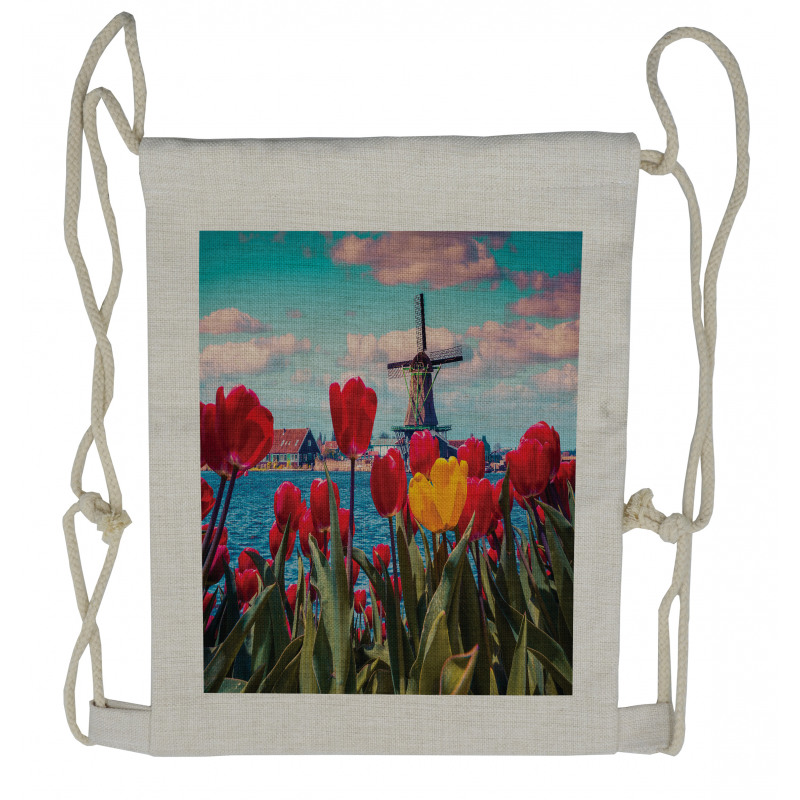 Idyllic Spring Tulips Drawstring Backpack