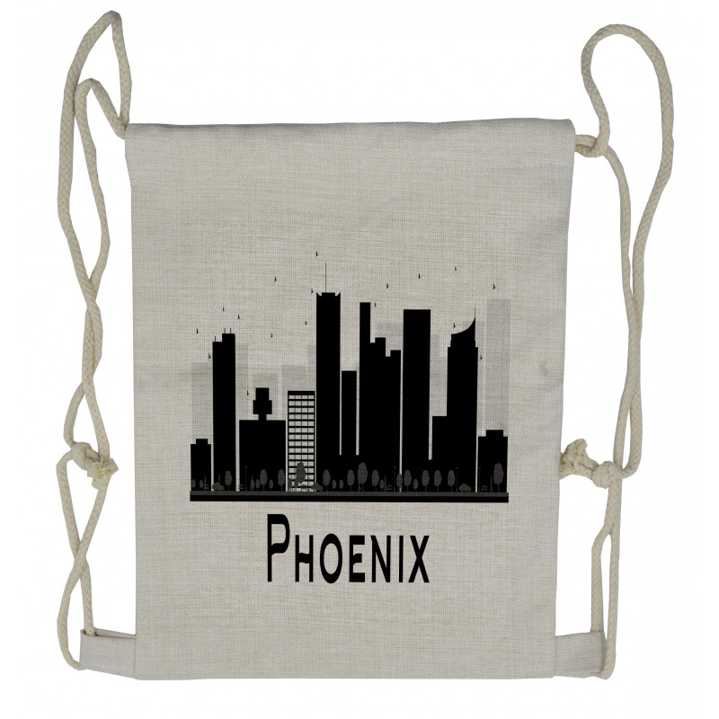 City Silhouette Skyscrapers Drawstring Backpack