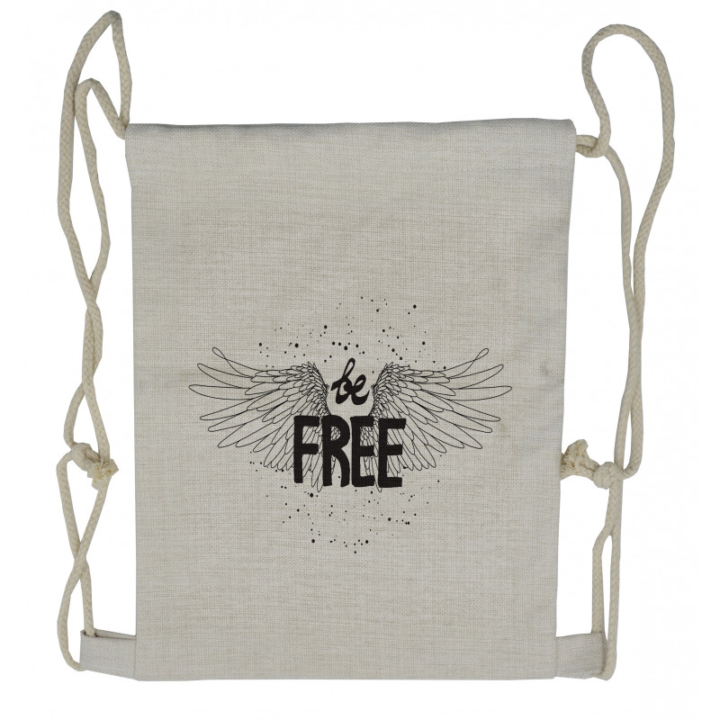 Ink Written Be Free Drawstring Backpack