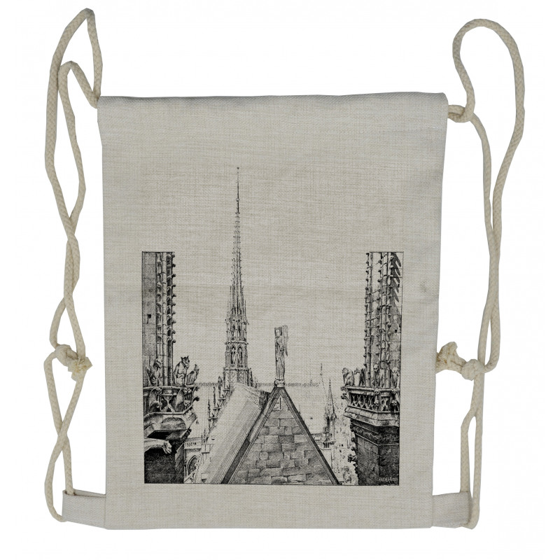 Monument Sketch Drawstring Backpack