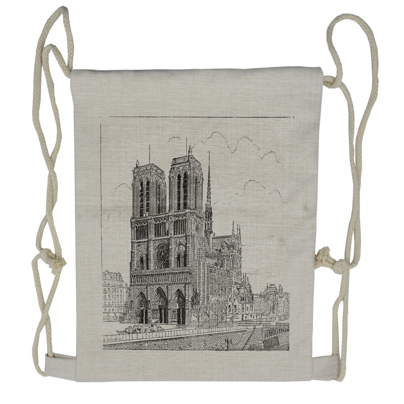 European Architecture Drawstring Backpack