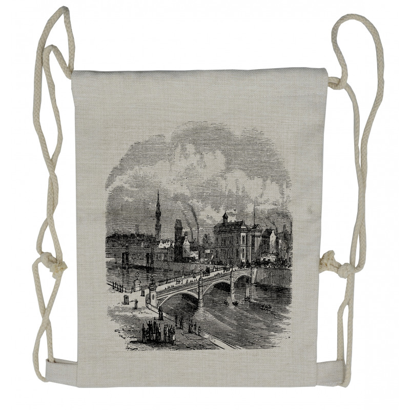 Albert Bridge Glasgow Art Drawstring Backpack