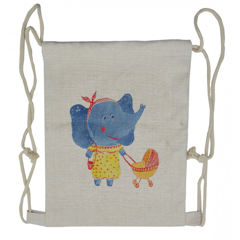 Mother and Baby Drawstring Backpack