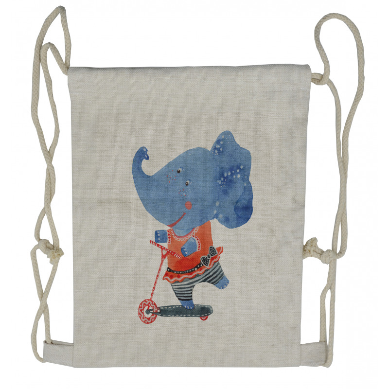 Animal Scooter Drawstring Backpack