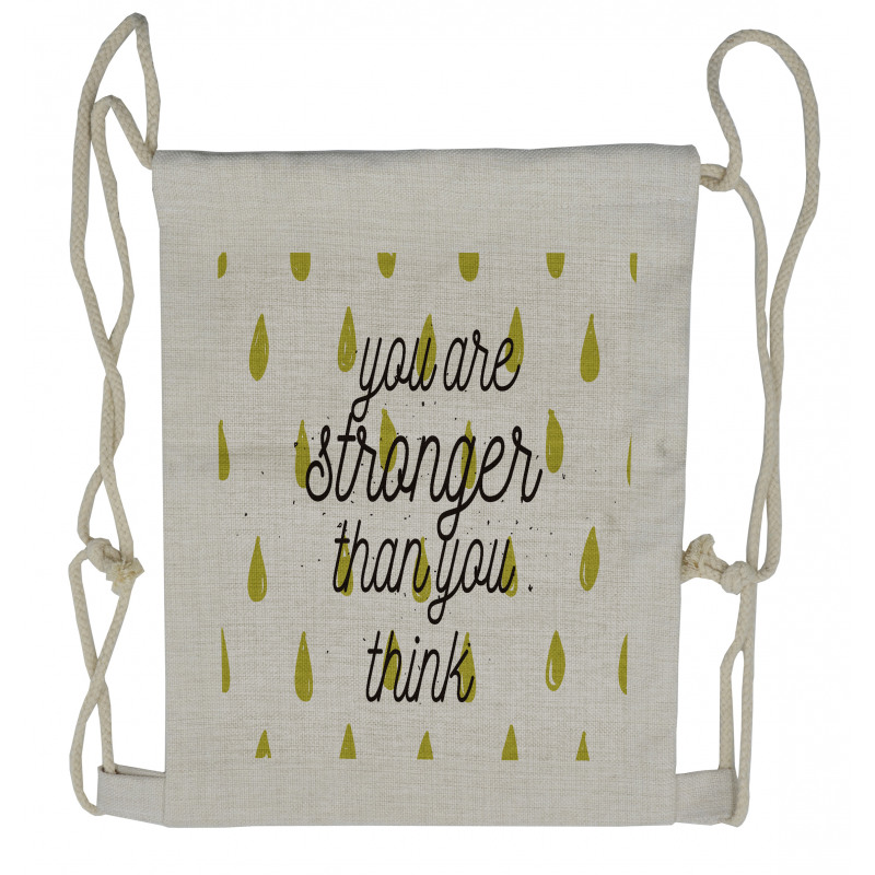 Doodle Raindrops Motivation Drawstring Backpack