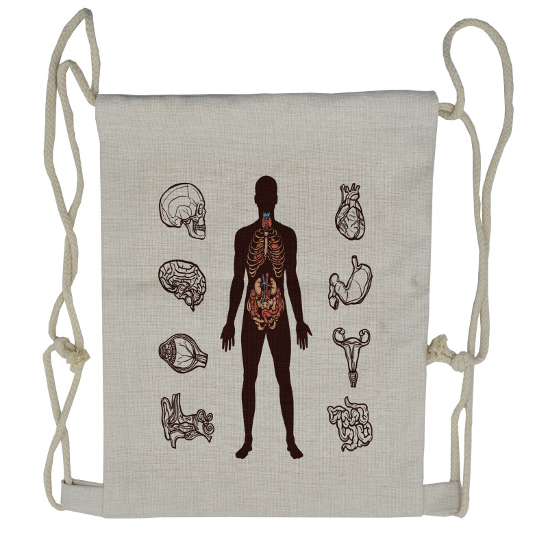 Organs Infographic Image Drawstring Backpack