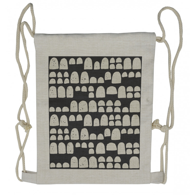 Abstract Primitive Motifs Drawstring Backpack