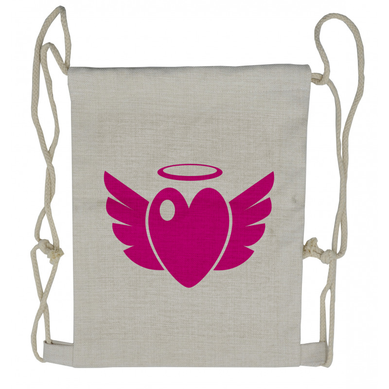 Heart with Wings Eros Romantic Drawstring Backpack