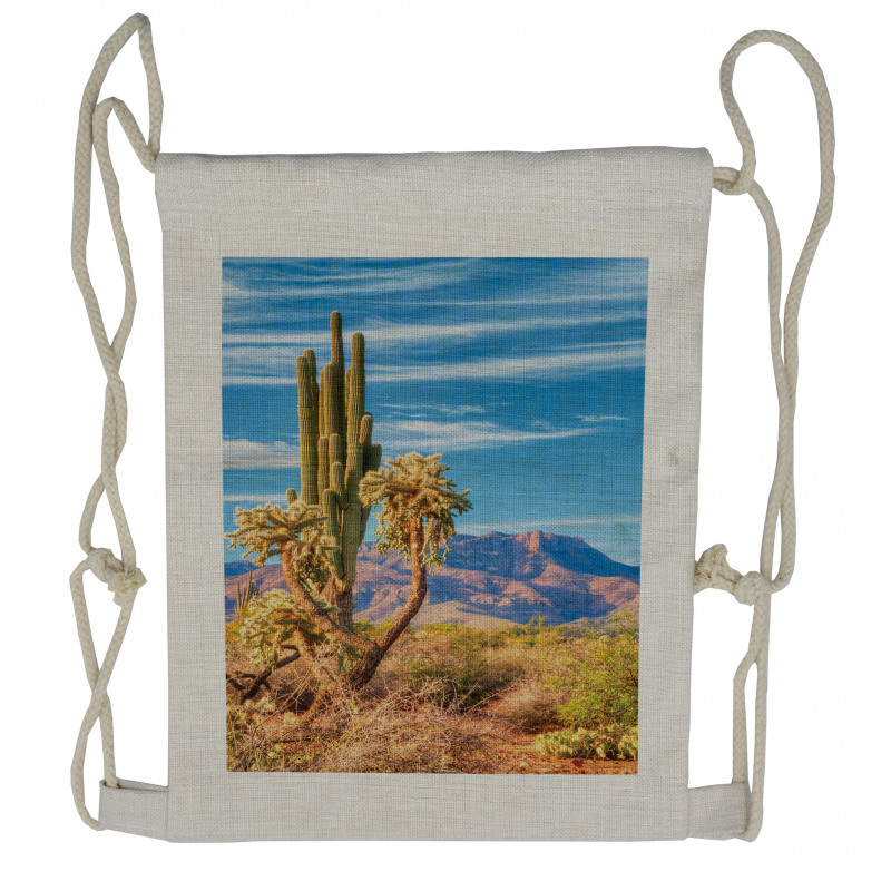 Landscape and Prickle Plant Drawstring Backpack