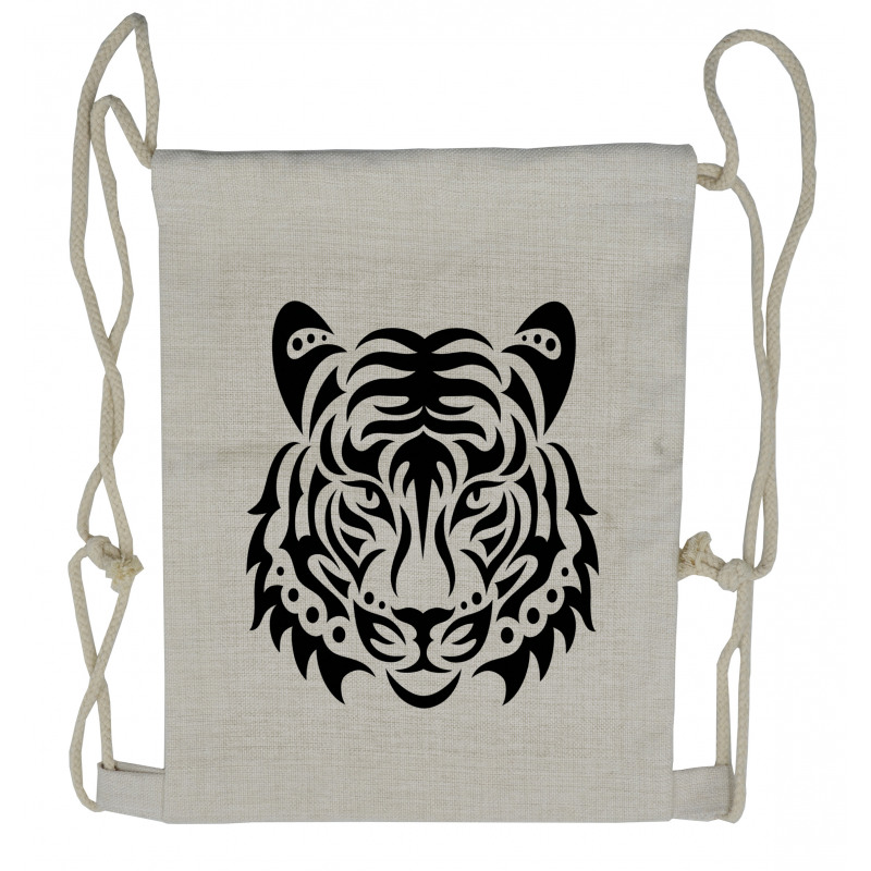 Wild Tiger Head Drawstring Backpack