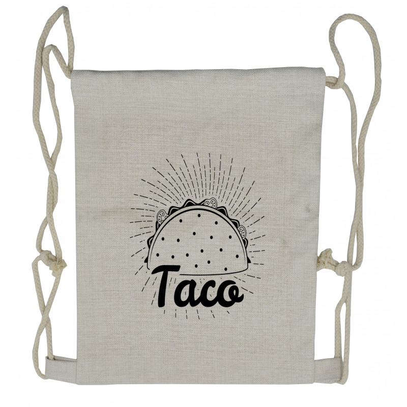 Mexican Taco Typography Art Drawstring Backpack