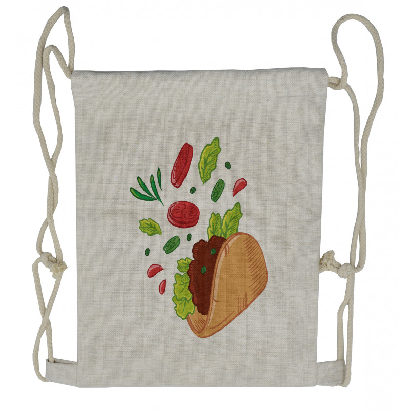 Mexican Tortilla with Veggies Drawstring Backpack