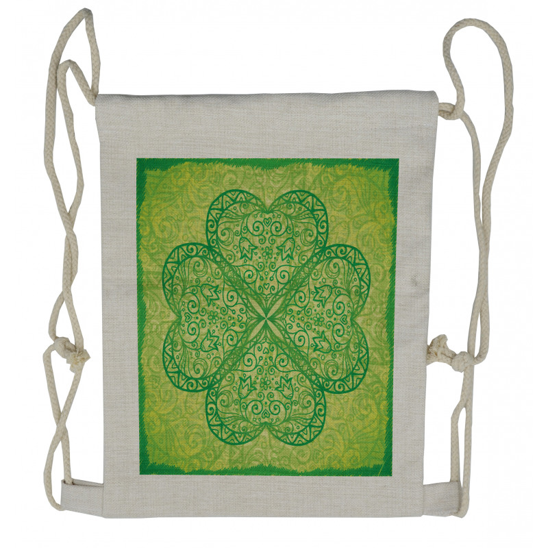 Traditional Heart Motif Drawstring Backpack