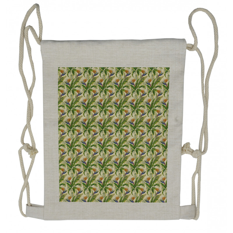 Wilderness Herbs in Jungle Drawstring Backpack