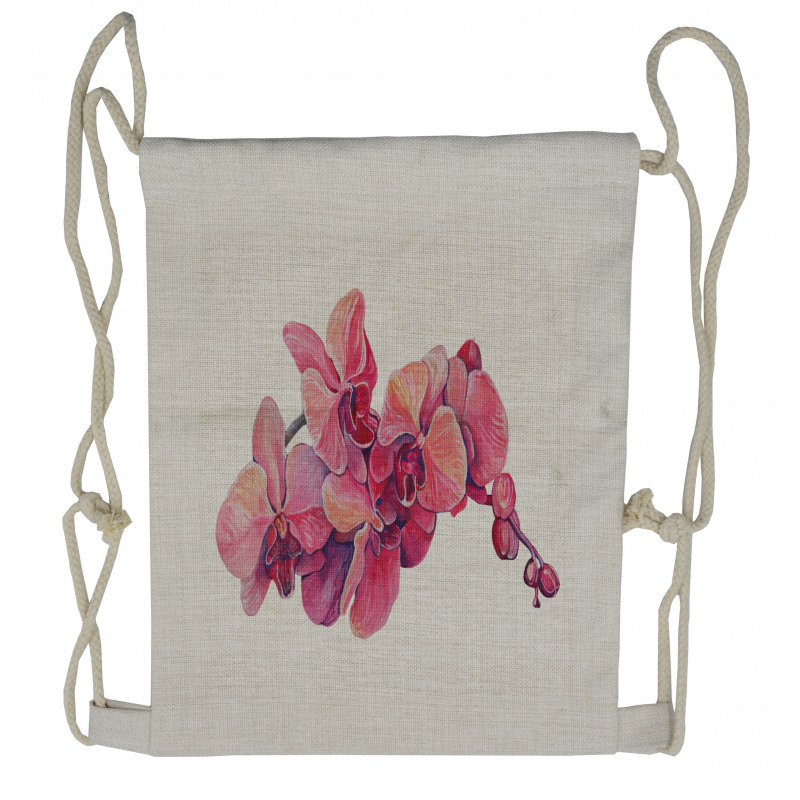 Pink Blossoms on a Branch Drawstring Backpack