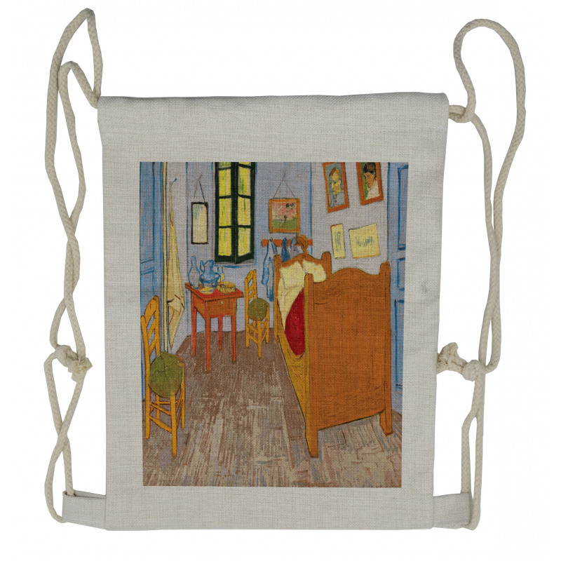 Painting of Room Interior Drawstring Backpack