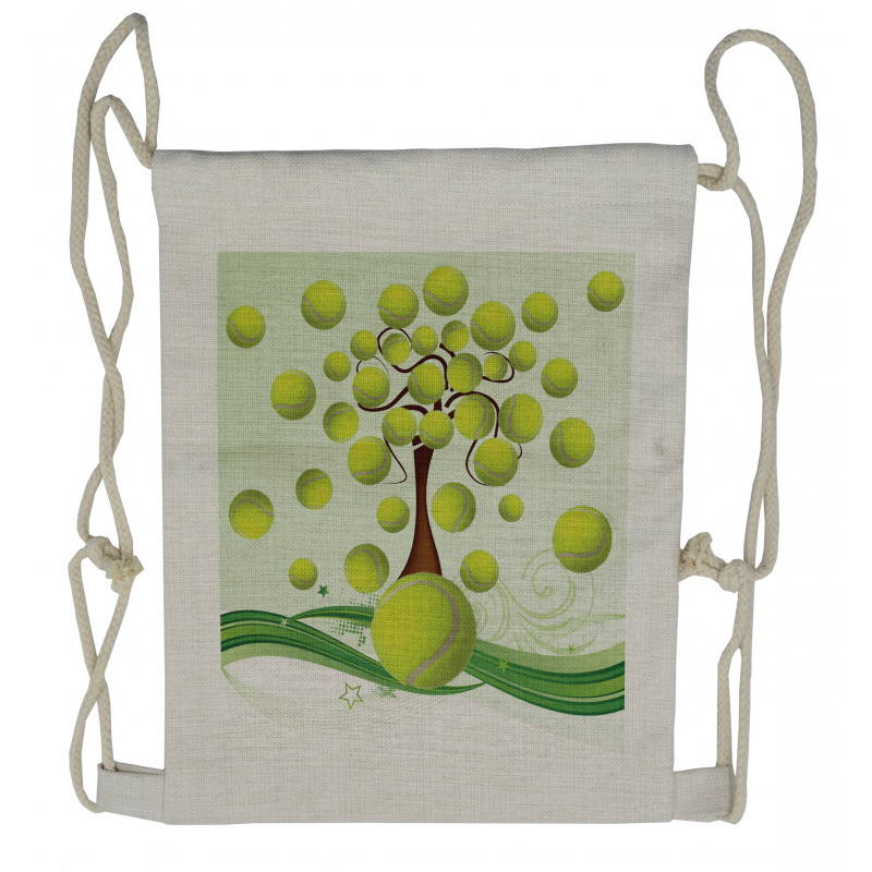 Tennis Balls Pattern Drawstring Backpack