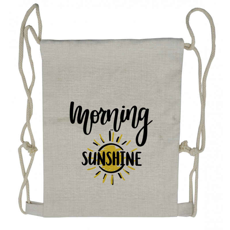 Doodle Morning Sunshine Text Drawstring Backpack