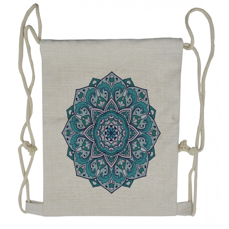 Curly Eastern Flower Drawstring Backpack