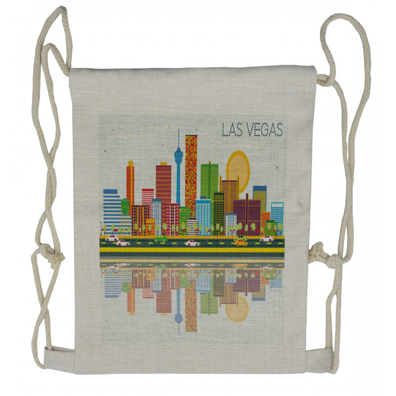 Skyline of Nevada City Drawstring Backpack