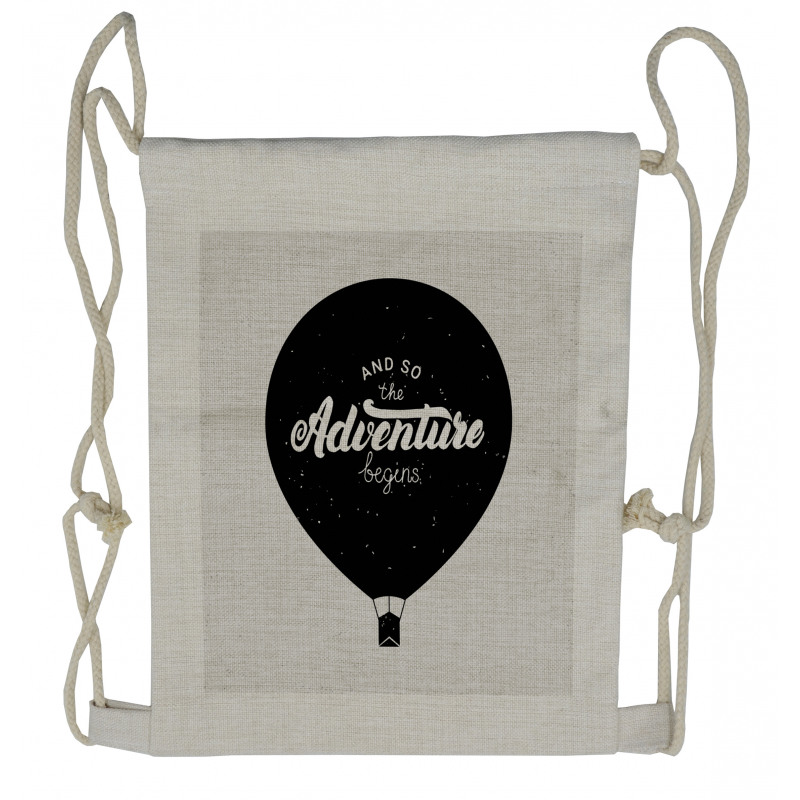 Hot Air Balloon with Phrase Drawstring Backpack