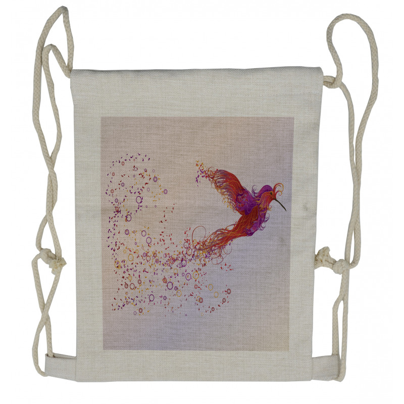 Abstract Hummingbird Drawstring Backpack