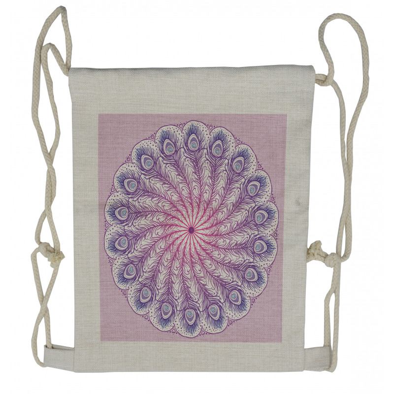 Boho Medallion Art Drawstring Backpack