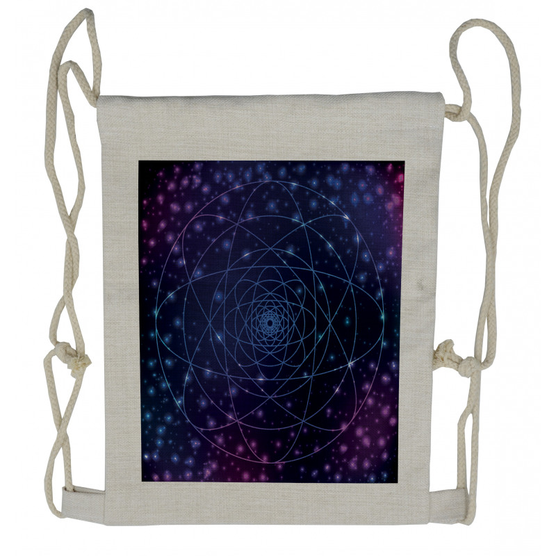 Outer Space Line Art Drawstring Backpack