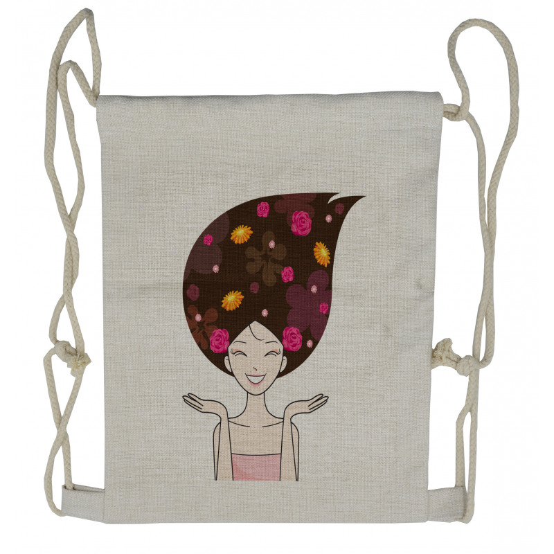 Anime Inspired Woman Drawstring Backpack