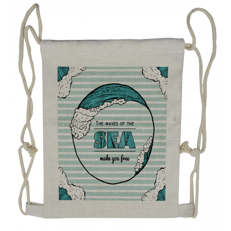 Sea Make You Free Drawstring Backpack