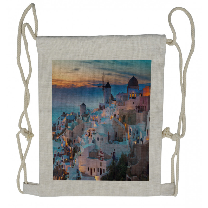 Traditional Houses Drawstring Backpack