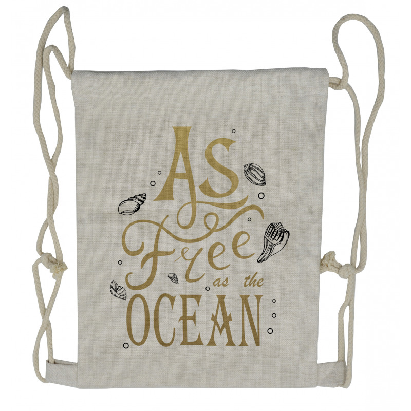 As Free As the Ocean Drawstring Backpack