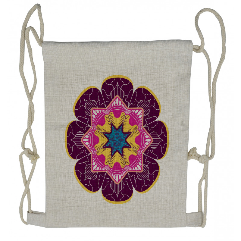 Vintage Motif Mandala Drawstring Backpack