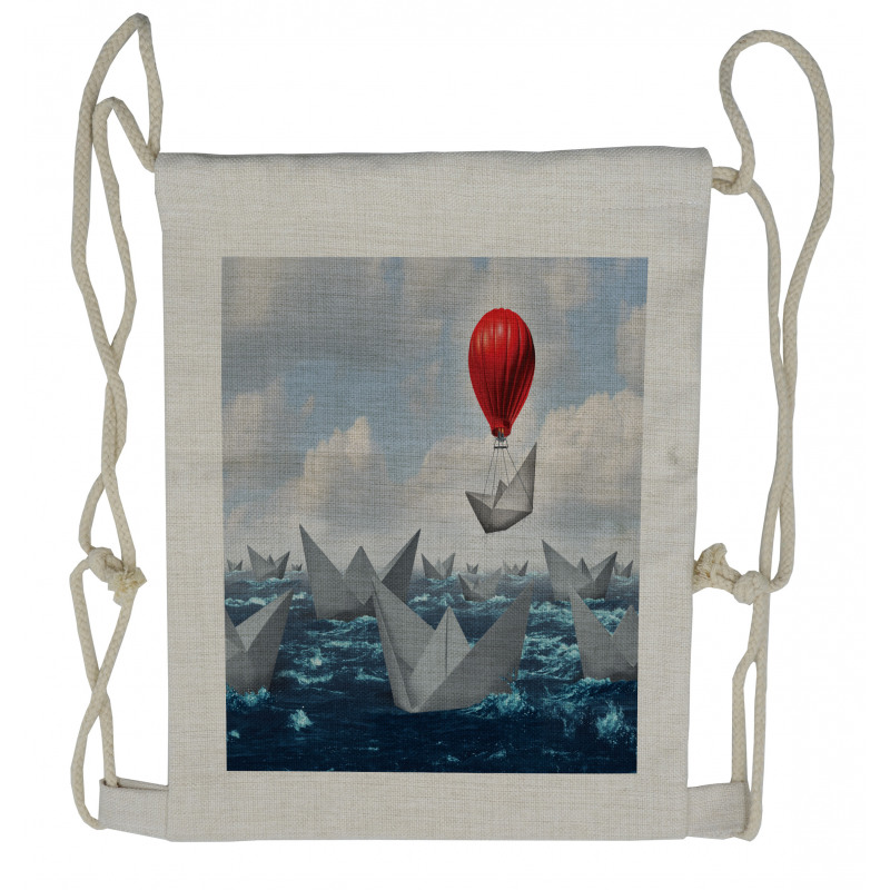 Paper Boats and Balloon Drawstring Backpack