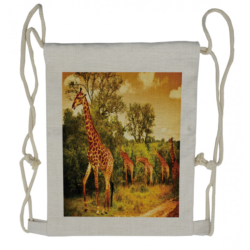 Safari Animals Drawstring Backpack