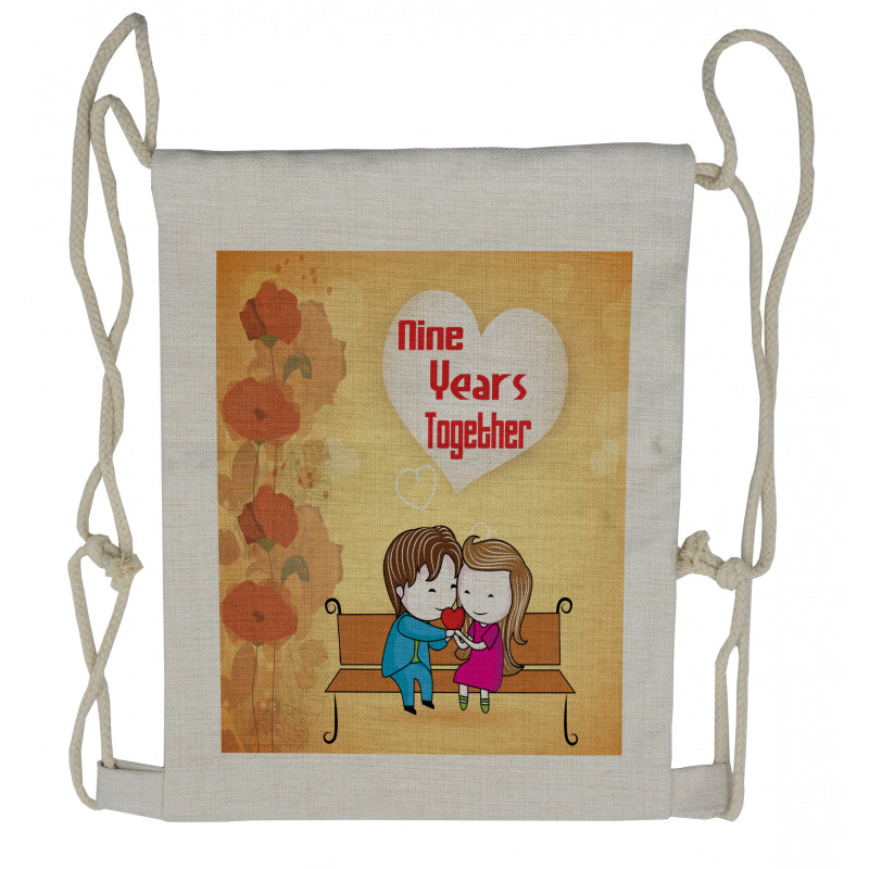 9 Years Together Drawstring Backpack