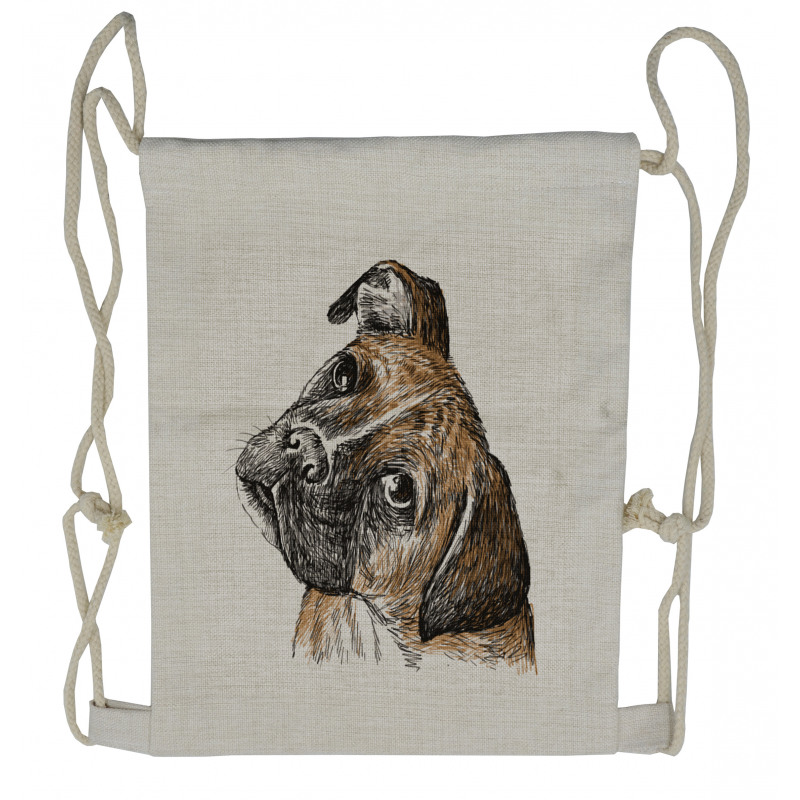 Sketchy Furry Puppy Pet Drawstring Backpack