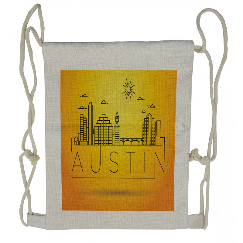 Minimal Texas Linear Skyline Drawstring Backpack