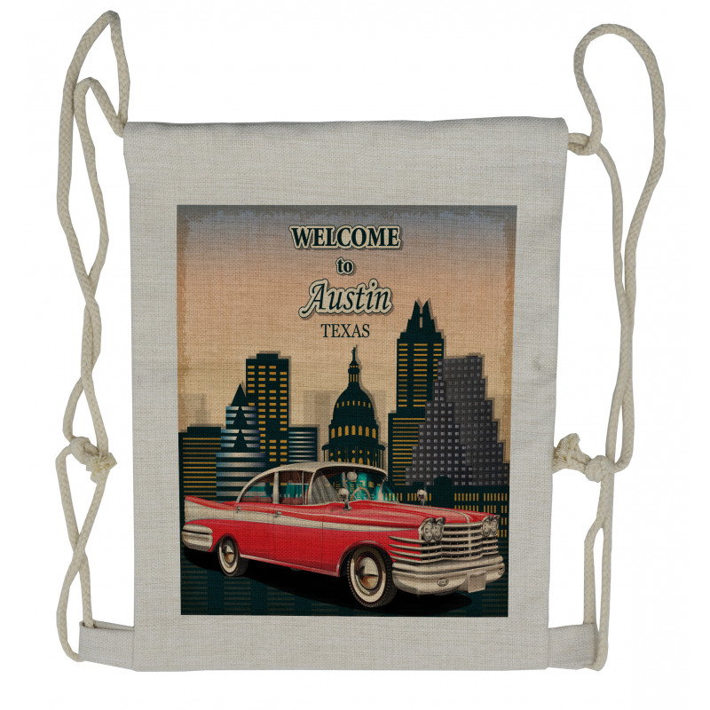 Welcome to Texas Greeting Drawstring Backpack