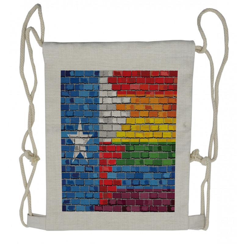 Brick Wall Grungy Texas Town Drawstring Backpack