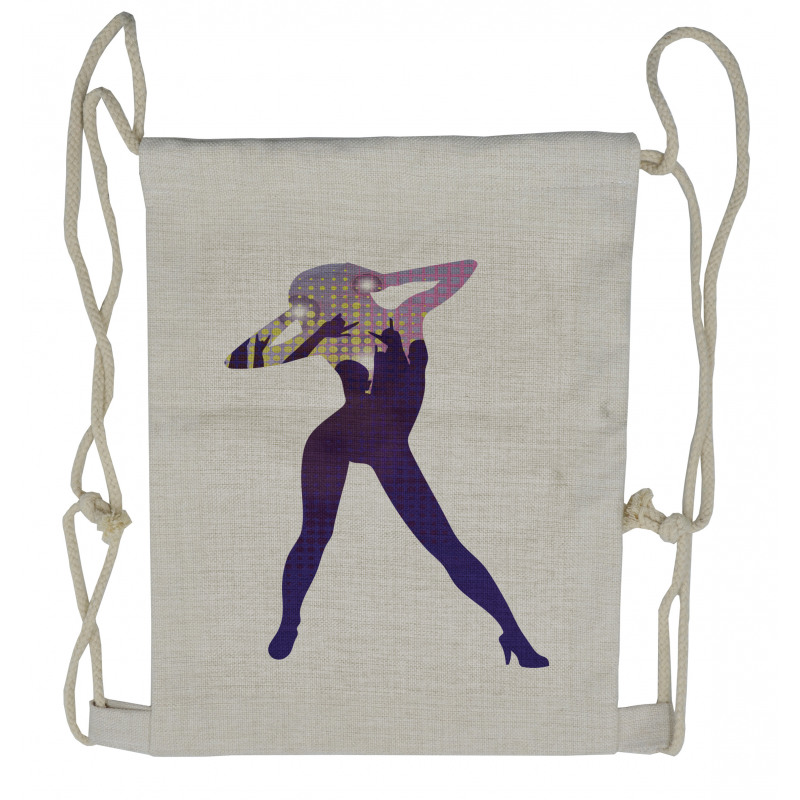 Dancer Young Lady in High Heel Drawstring Backpack