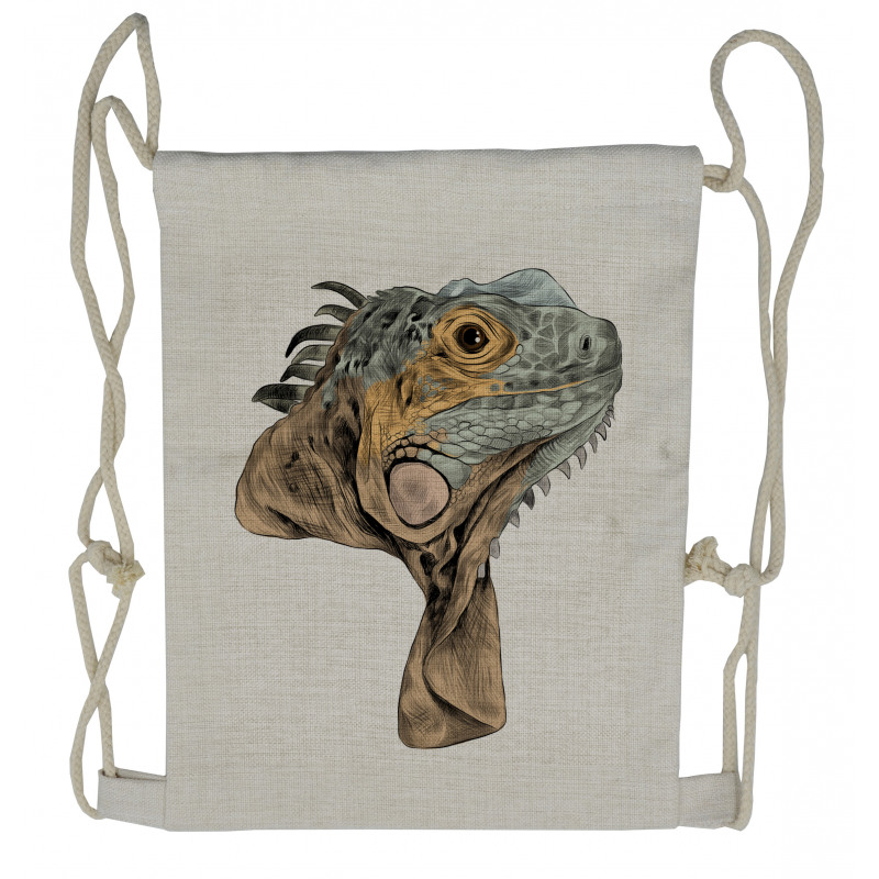 Animal Portrait Flappy Neck Drawstring Backpack