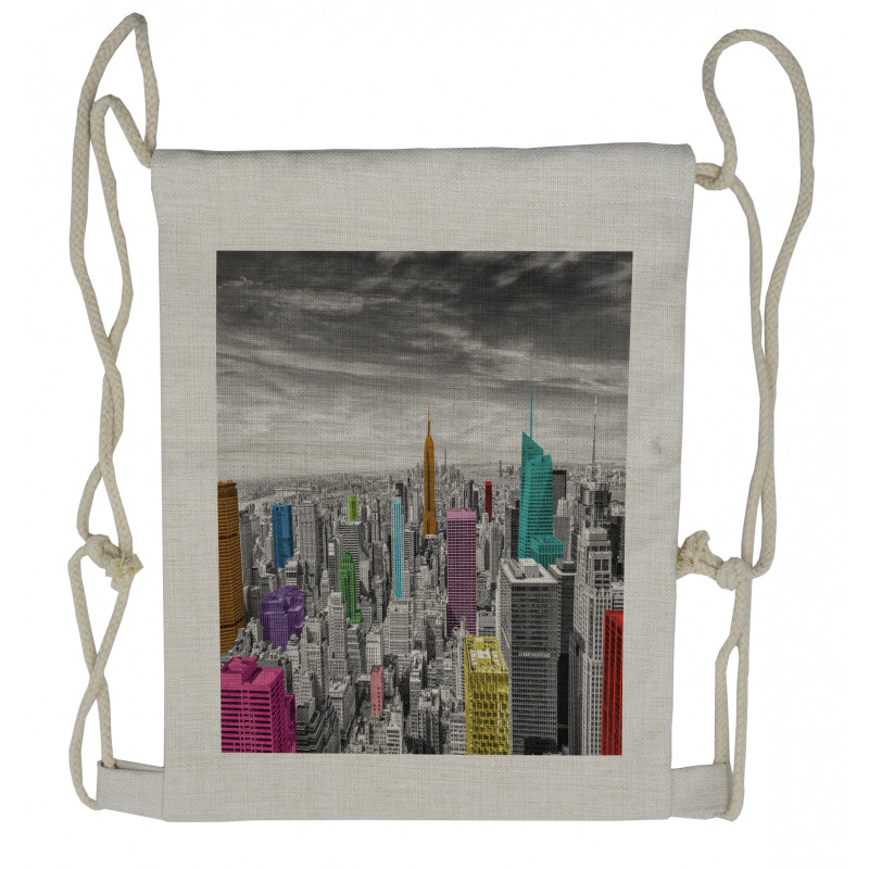 Cityscape Architecture Drawstring Backpack