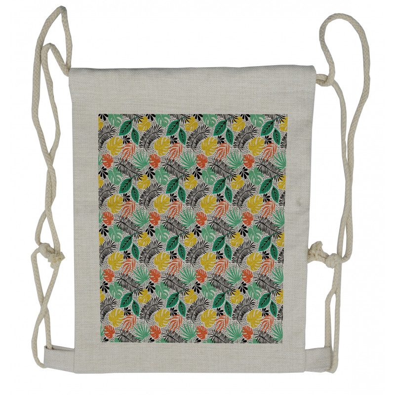 Exotic Botanical Elements Drawstring Backpack