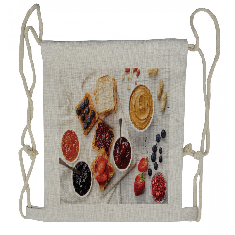 Sandwiches on White Drawstring Backpack