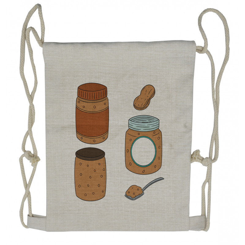 Food in a Jar Pattern Drawstring Backpack