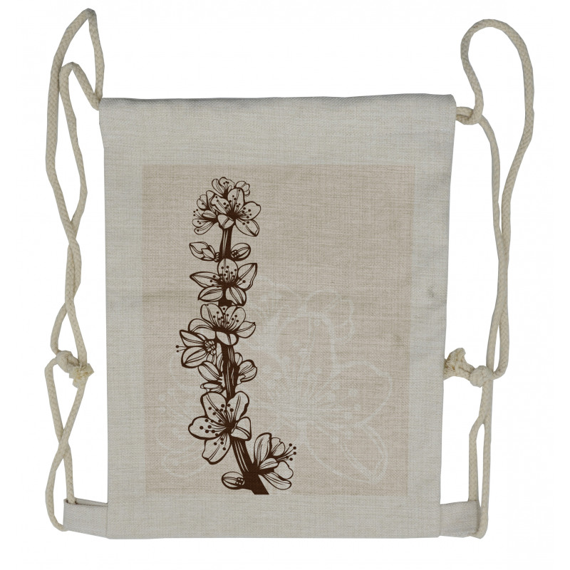 Hand Drawn Petals Drawstring Backpack